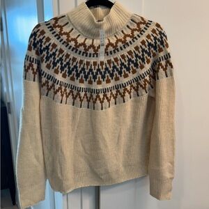 Jcrew Fair Isle Mock Neck Sweater